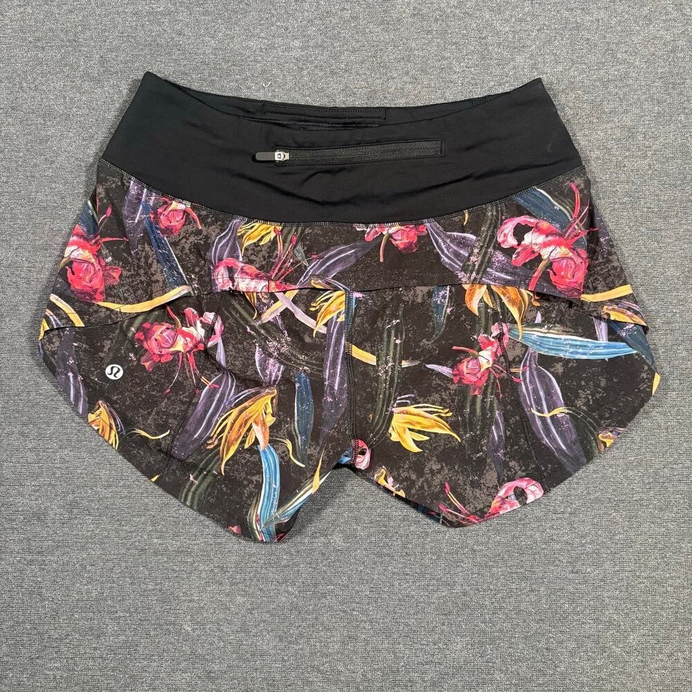 Lululemon Speed up 2.5’ running shorts floral spring has sprung pattern size 4